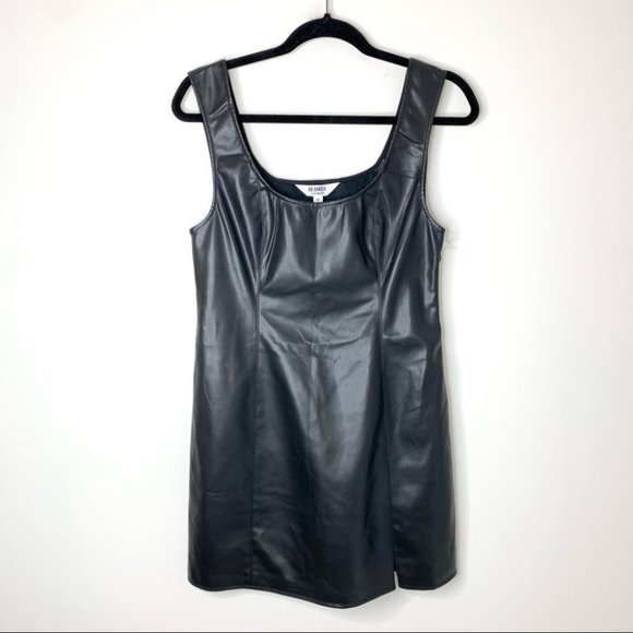BB Dakota Rock City Vegan Leather Mini Dress Black Size Medium - Picture 3 of 14